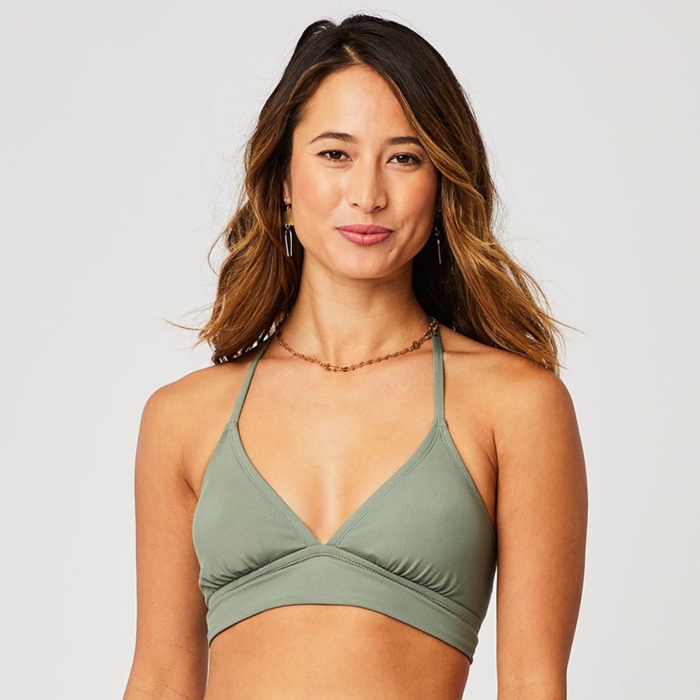 Carve Designs Dahlia Swim Top/Bikini - Moss Rib - Sz M